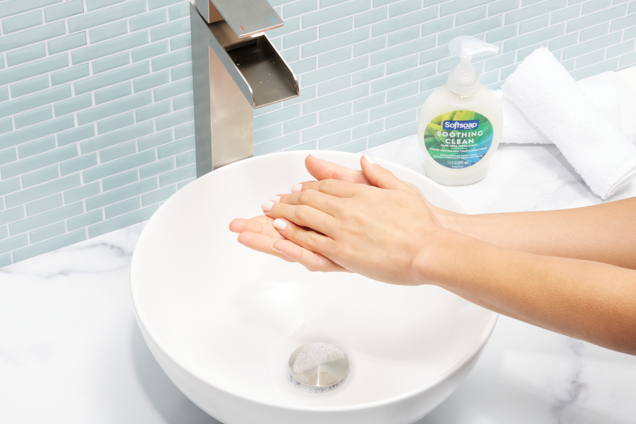 Hands in the sink