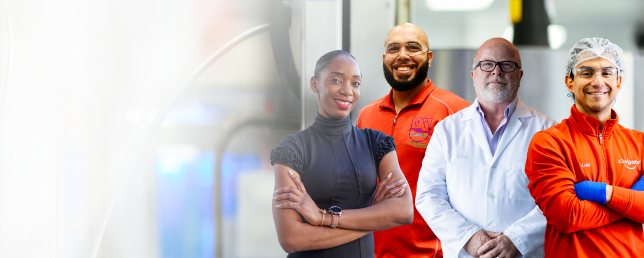 Diverse group of Colgate-Palmolive employees representing commitment to inclusion and diversity.